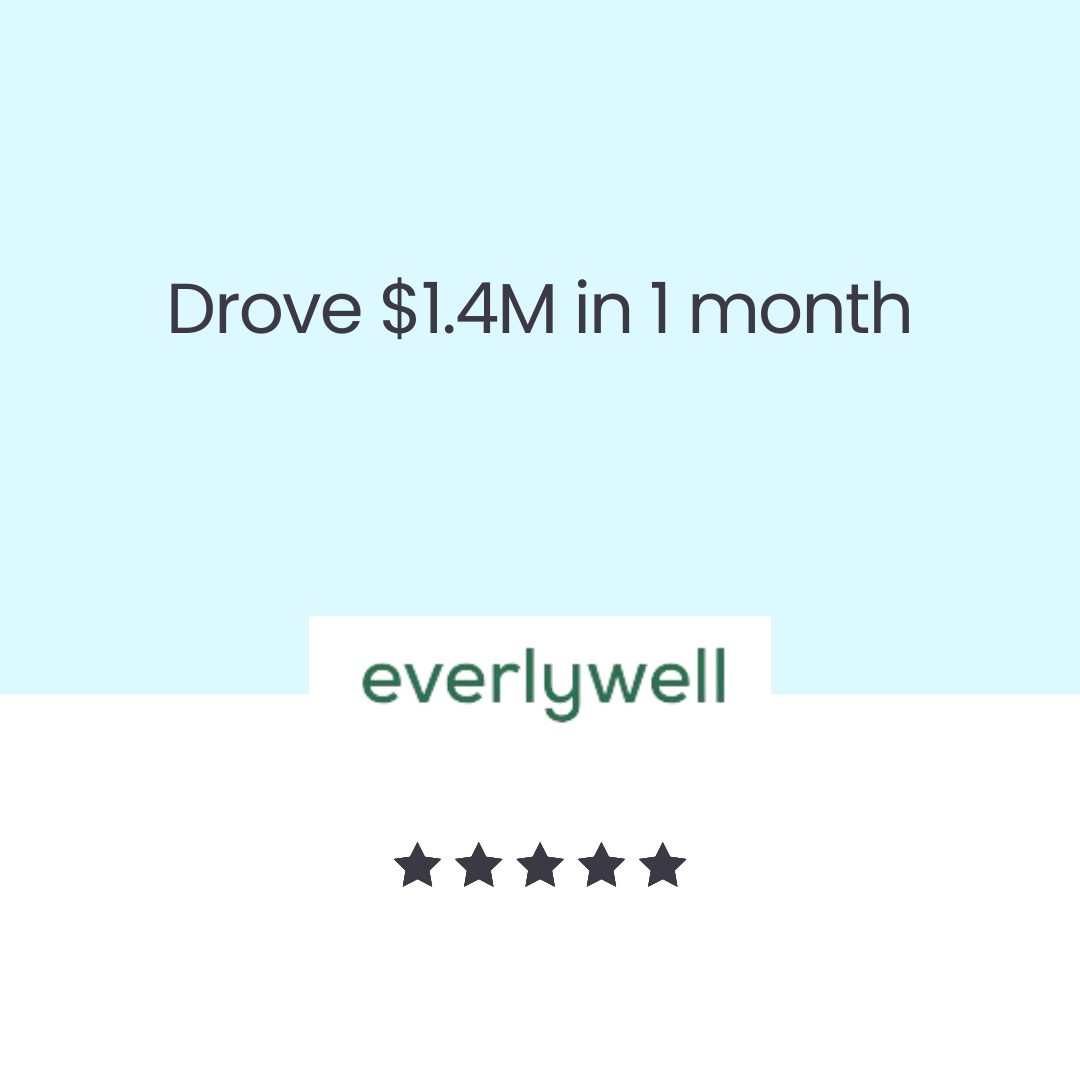 Client result: drove $1.4M in one month (EverlyWell)